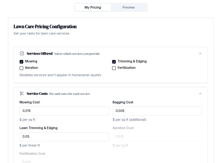 Driveway calculator with cost breakdown